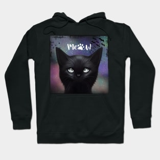 COOL BLACK CAT- MEOW Hoodie